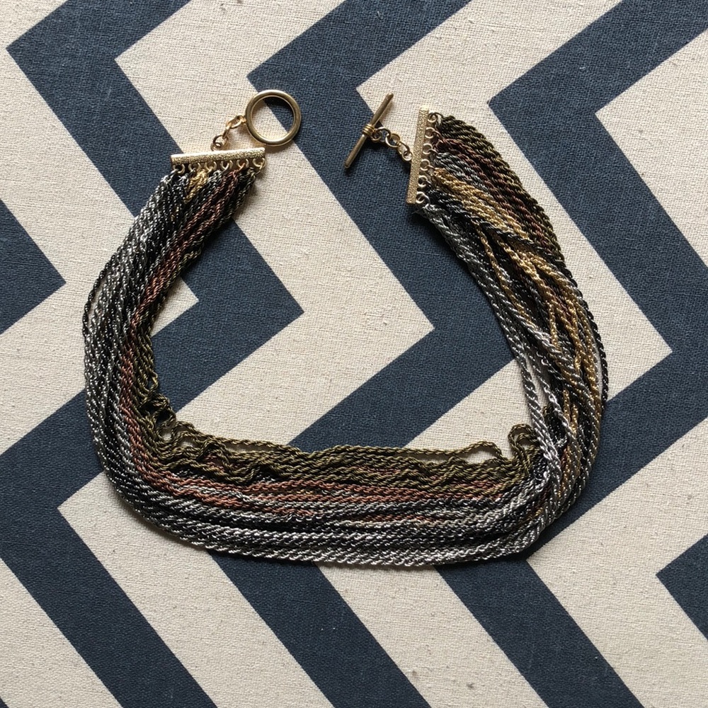 Tjmaxx multi color chain high neck necklace